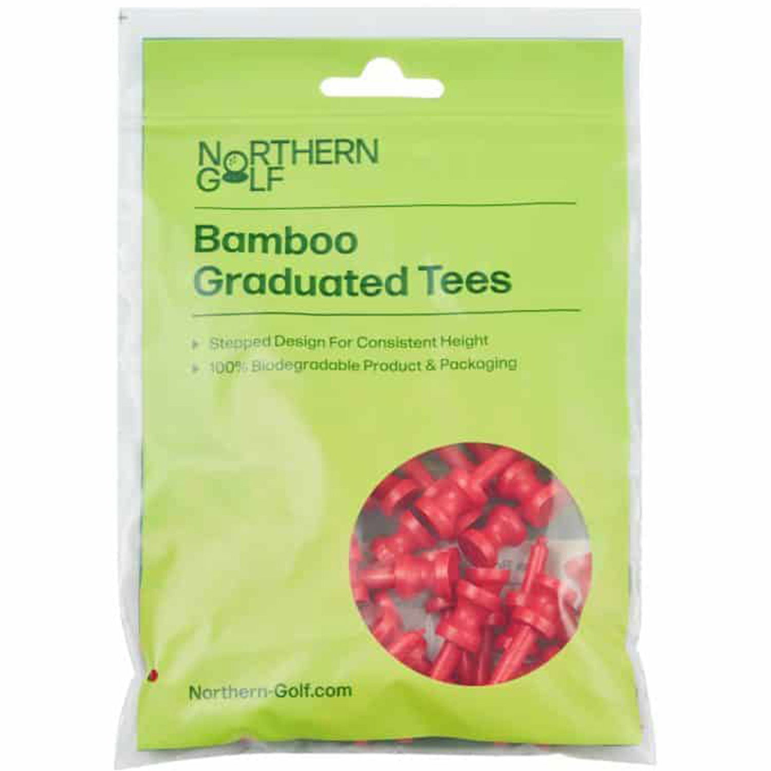 Northern Golf Bamboo Graduated Golf Tees Red